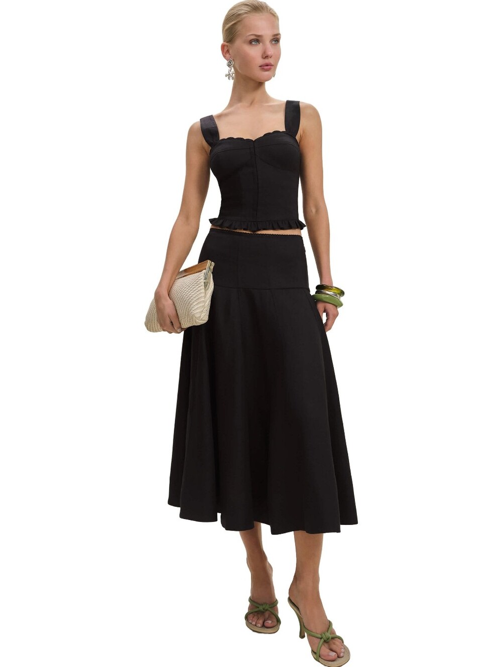 NWT Reformation Anatolia Linen Two Piece Set Black - Size 10 Black